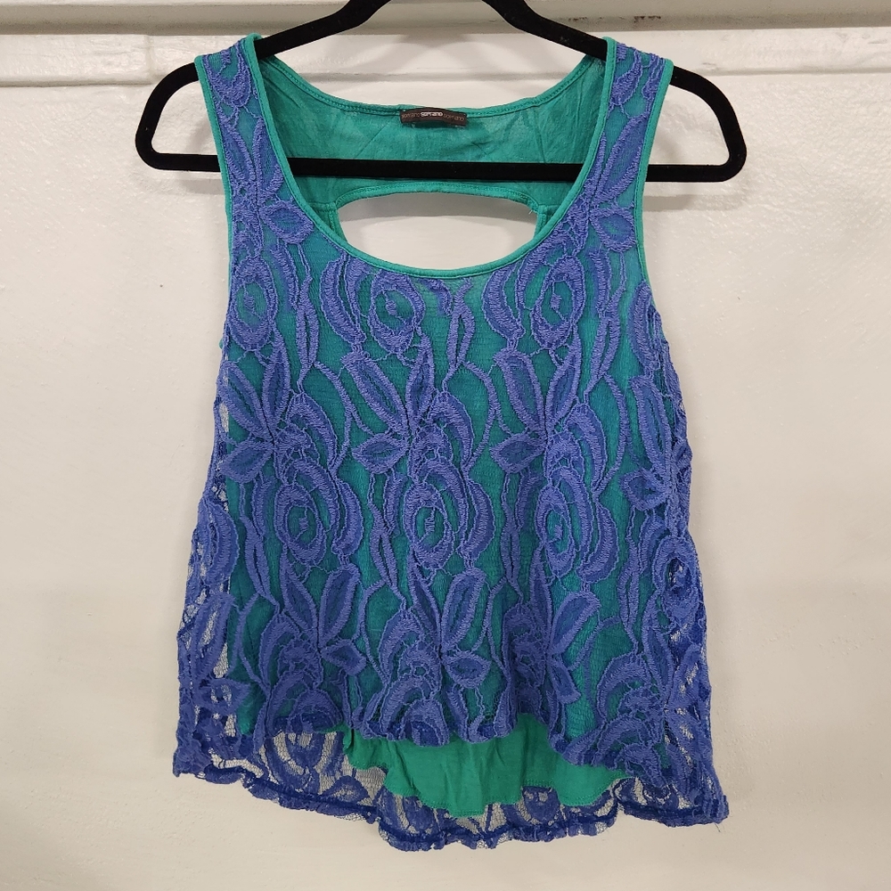 Blue lace tank